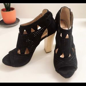 Belle by Sigerson Morrison Black Suede Heels